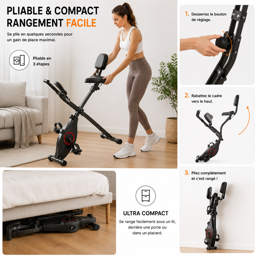Vélo d'appartement Pliable